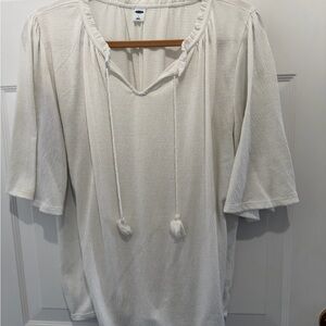 Old Navy white gauzy blouse size L